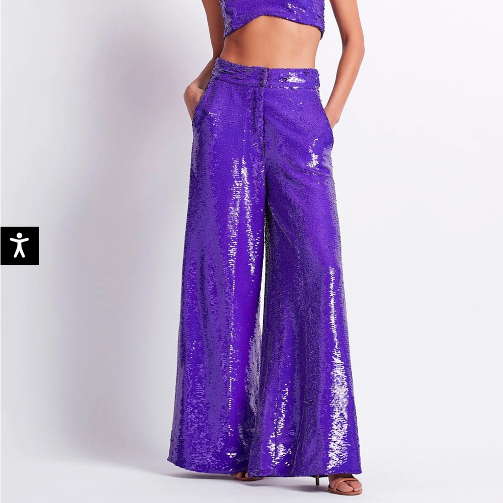 PatBO sequin wide leg pants
